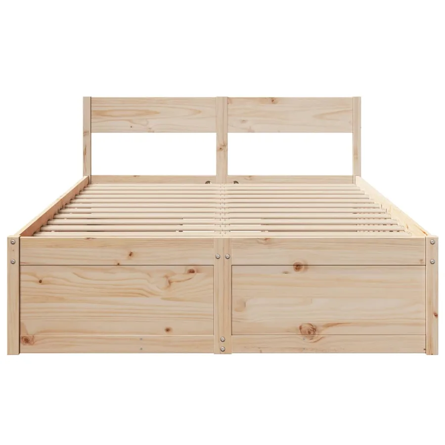 Cadre de lit sans matelas 120x190 cm bois de pin massif - 4