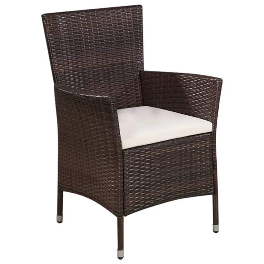 Mobilier de bistro 3 pcs Résine tressée Marron - 2