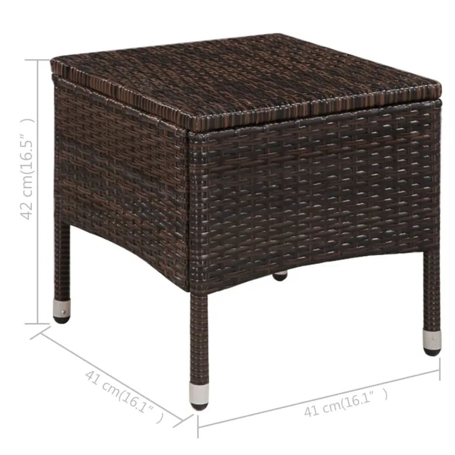 Mobilier de bistro 3 pcs Résine tressée Marron - 5