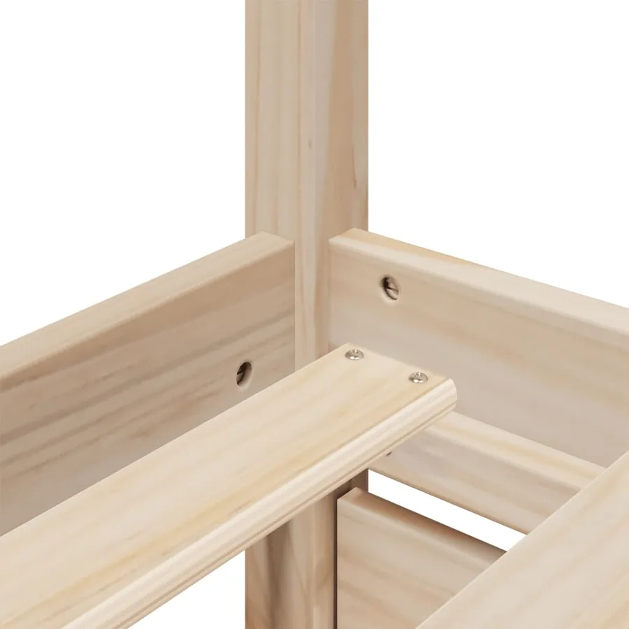 Lit avec tiroirs et matelas 200x200 cm bois massif de pin - 9