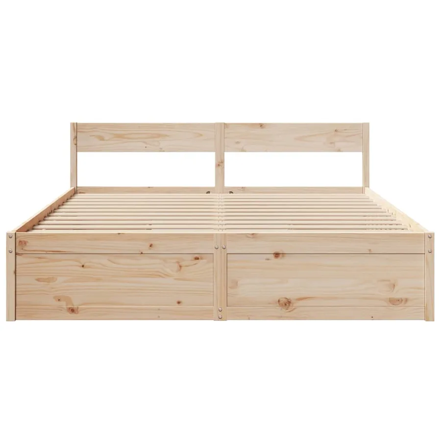 Cadre de lit sans matelas 200x200 cm bois massif de pin - 4