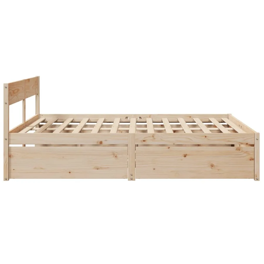 Cadre de lit sans matelas 200x200 cm bois massif de pin - 5
