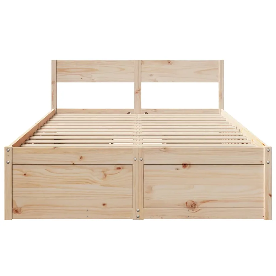 Cadre de lit sans matelas 135x190 cm bois de pin massif - 4