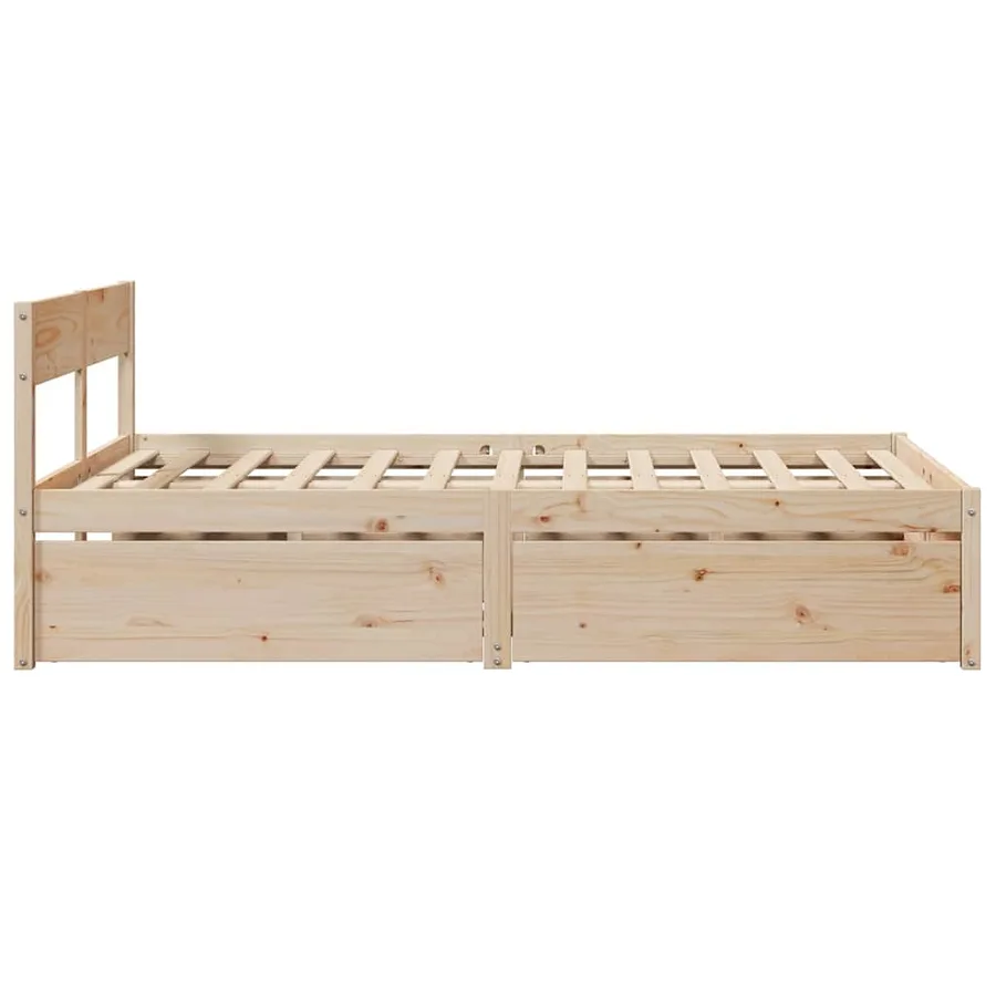 Cadre de lit sans matelas 135x190 cm bois de pin massif - 5