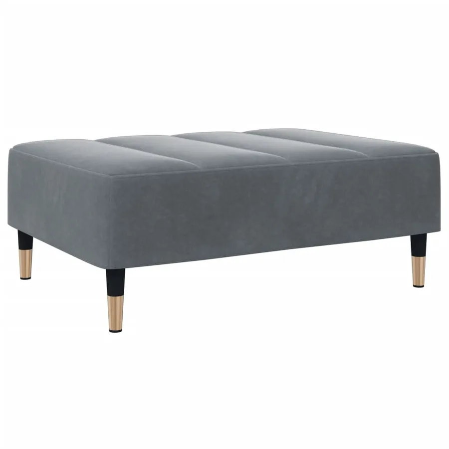 Repose-pied gris foncé 77x55x31 cm velours - 2