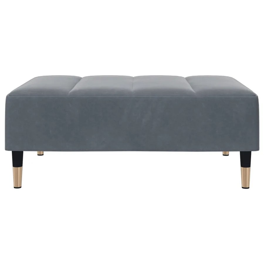 Repose-pied gris foncé 77x55x31 cm velours - 4