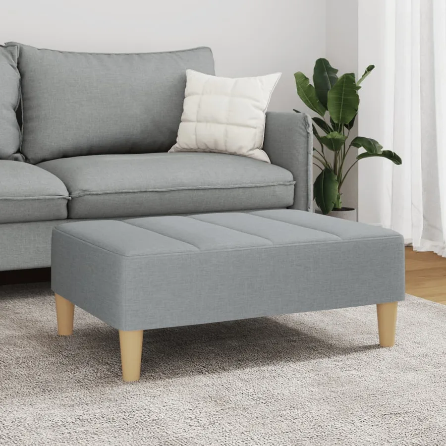 Repose-pied gris clair 77x55x31 cm tissu - 3