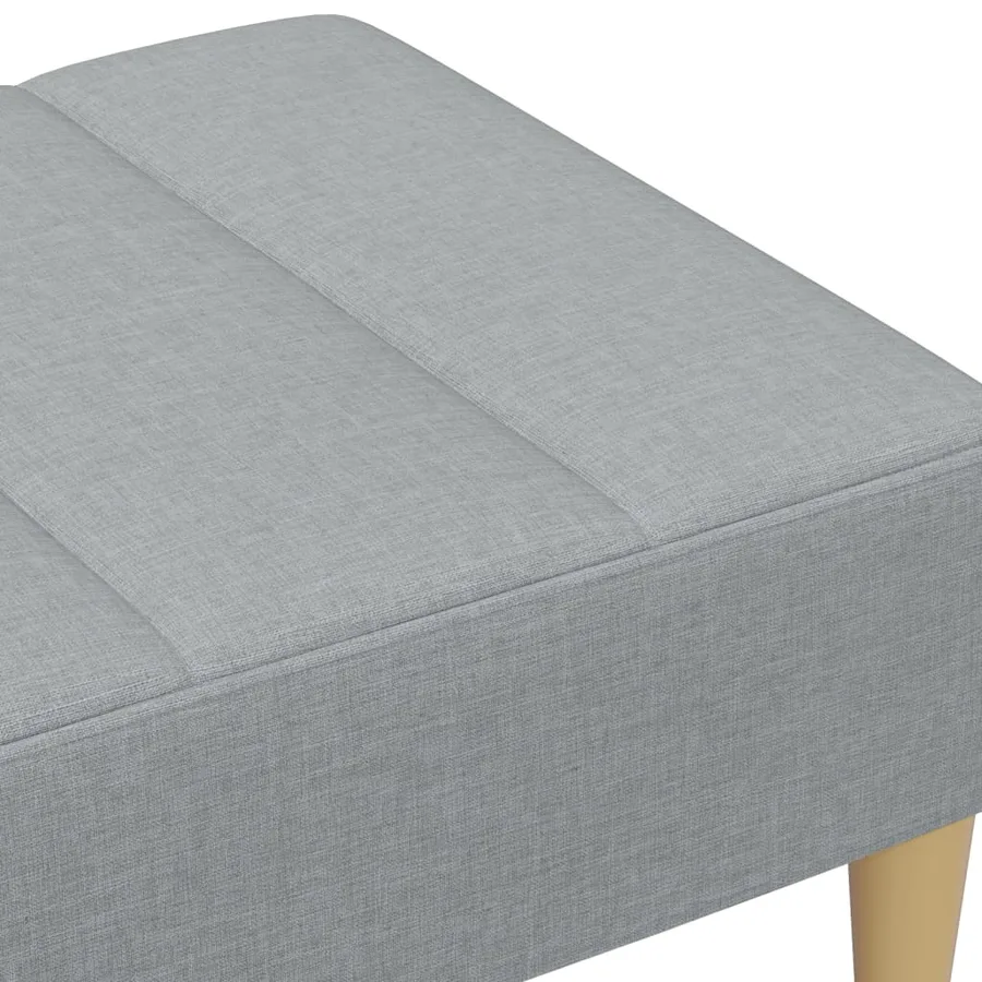 Repose-pied gris clair 77x55x31 cm tissu - 6
