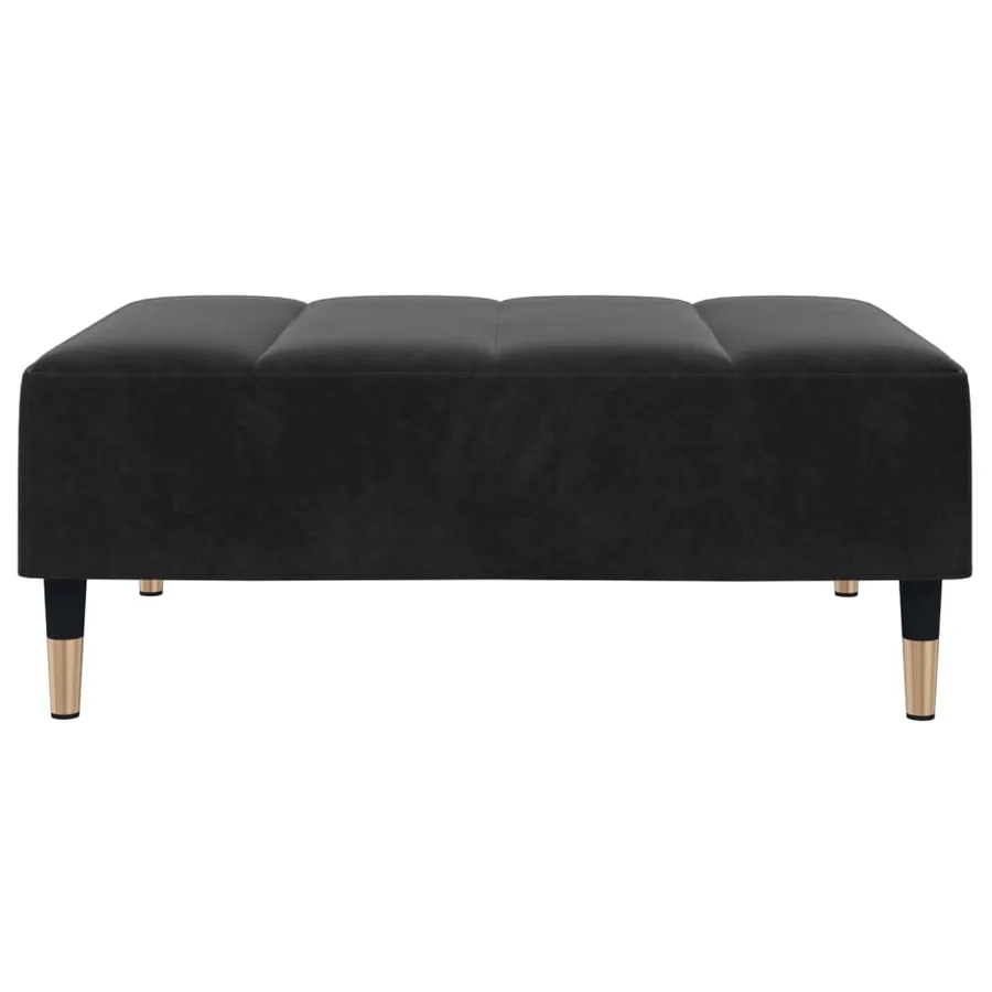 Repose-pied noir 77x55x31 cm velours - 4