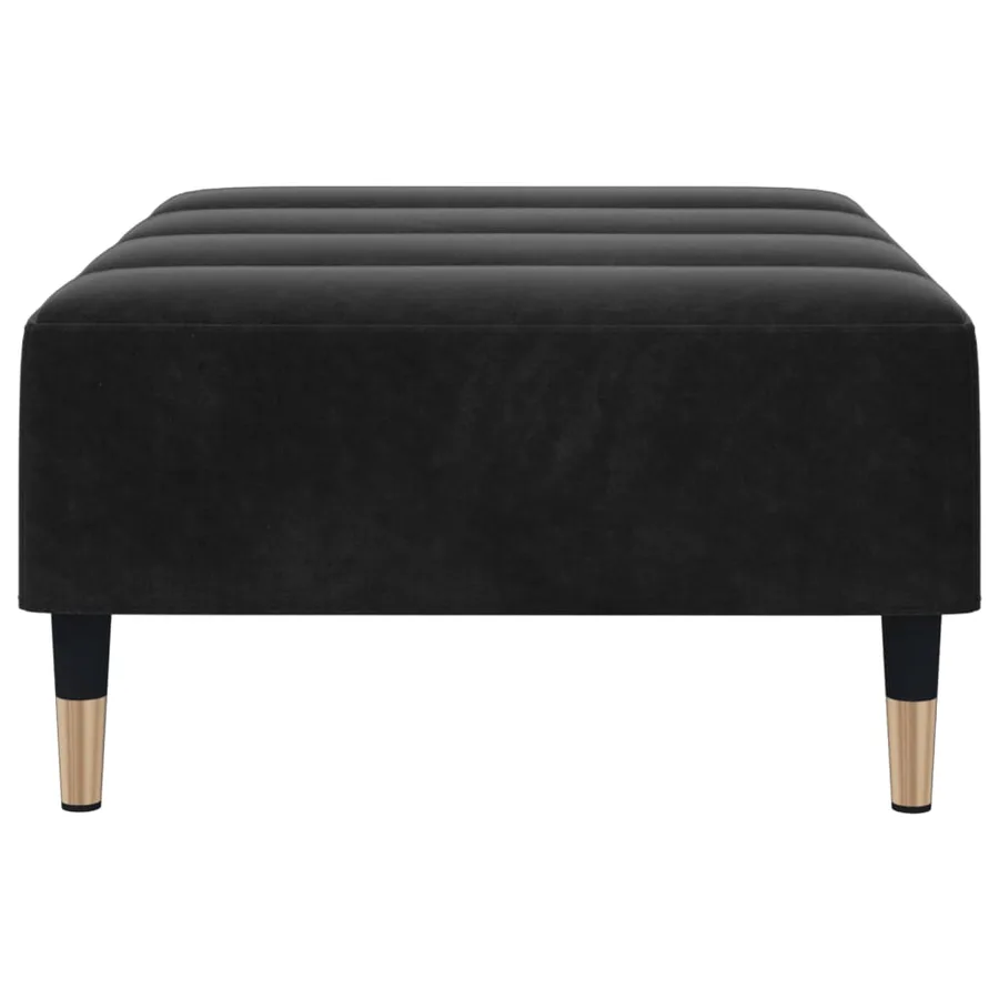 Repose-pied noir 77x55x31 cm velours - 5