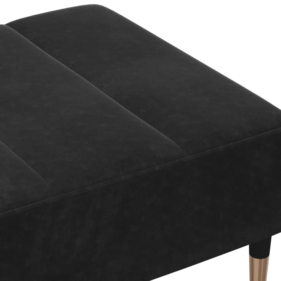 Repose-pied noir 77x55x31 cm velours - 6