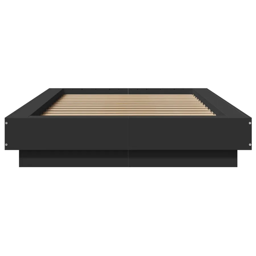 Cadre de lit avec lumières LED sans matelas noir 90x200 cm - 5
