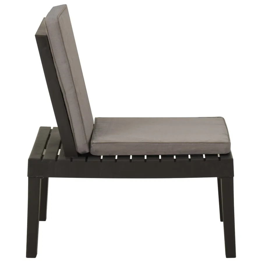 Chaises de salon de jardin et coussins lot de 2 Plastique Gris - 5
