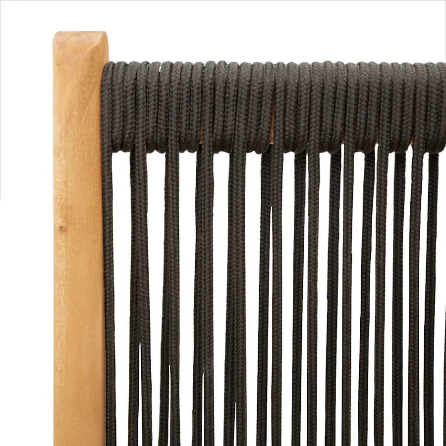 Ensemble à Manger de jardin 7pcs noir polypropylène bois massif - 10