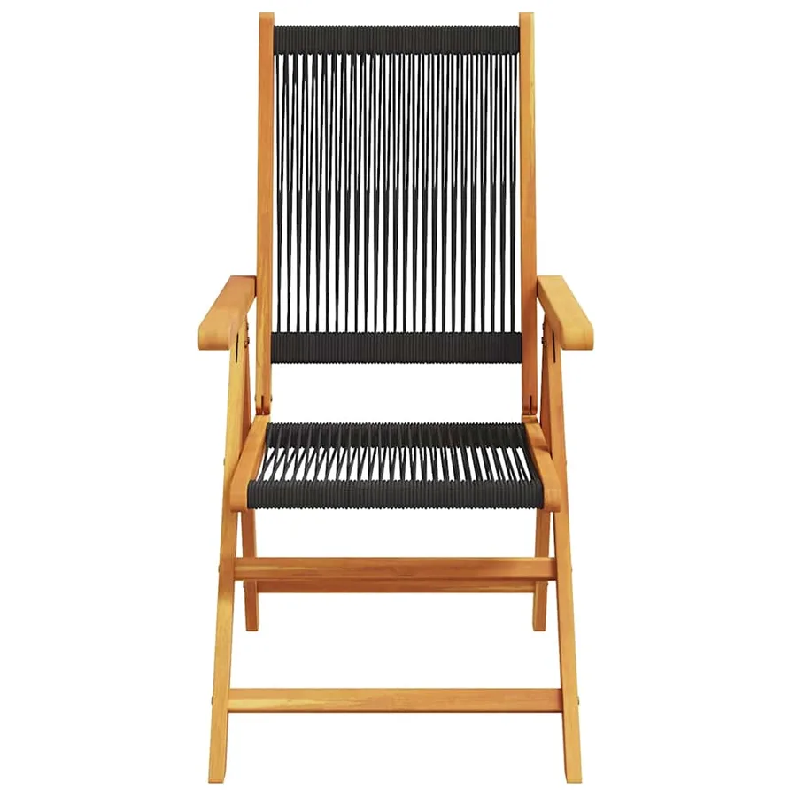 Ensemble à Manger de jardin 7pcs noir polypropylène bois massif - 4