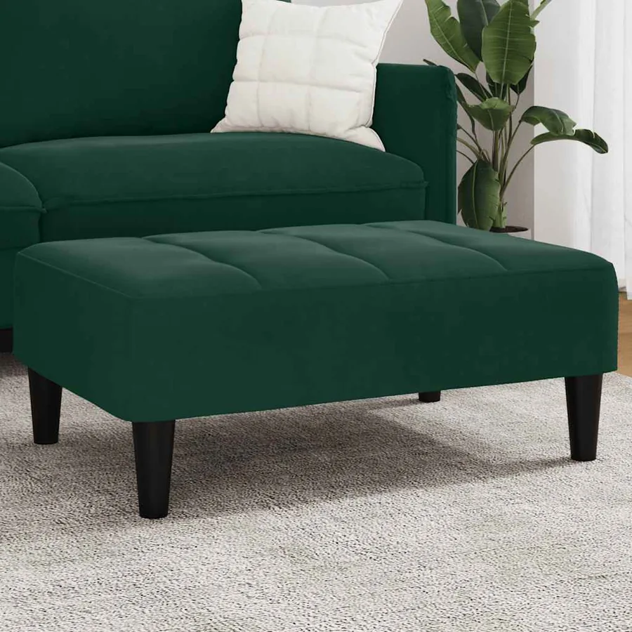 Repose-pied vert foncé 77x55x31 cm velours