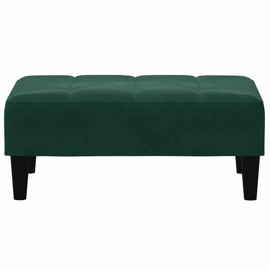Repose-pied vert foncé 77x55x31 cm velours - 4