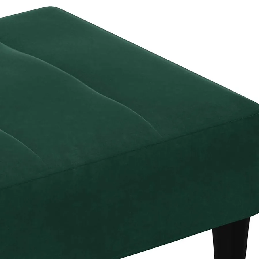 Repose-pied vert foncé 77x55x31 cm velours - 6