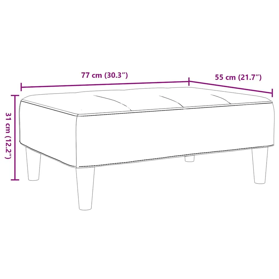 Repose-pied vert foncé 77x55x31 cm velours - 8