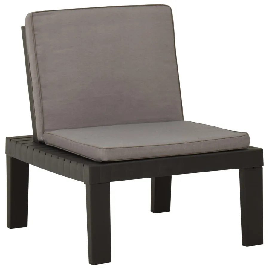 Salon de jardin 4 pcs avec coussins Plastique Gris - 14