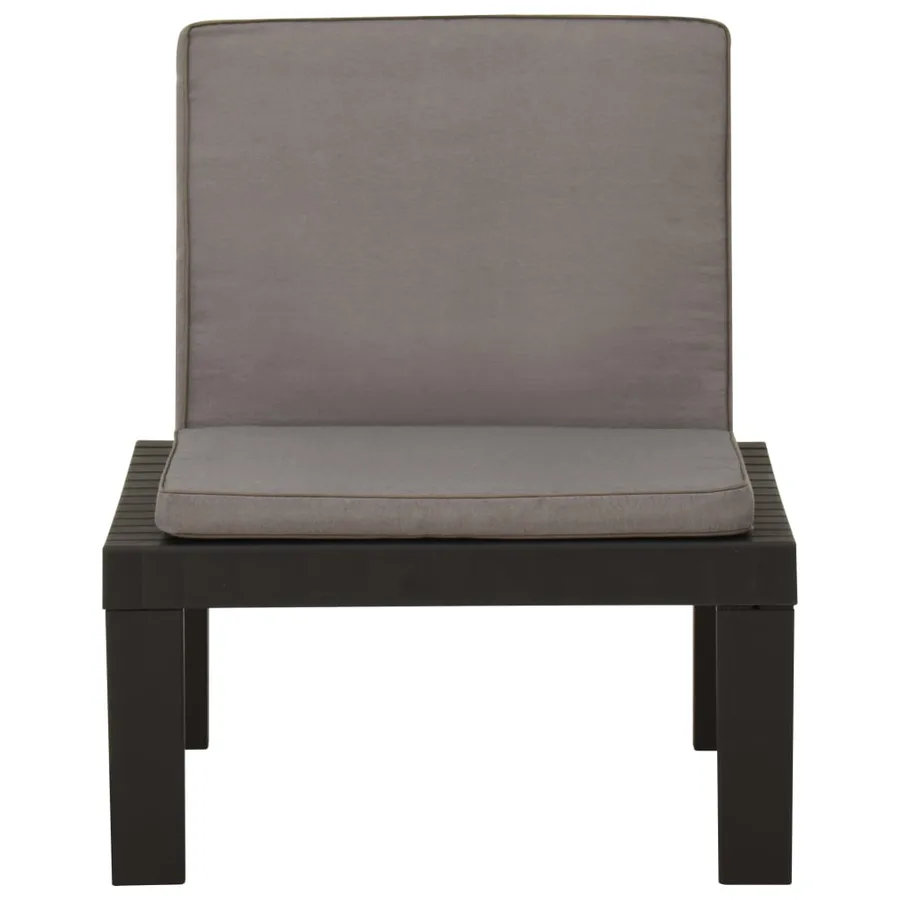 Salon de jardin 4 pcs avec coussins Plastique Gris - 16