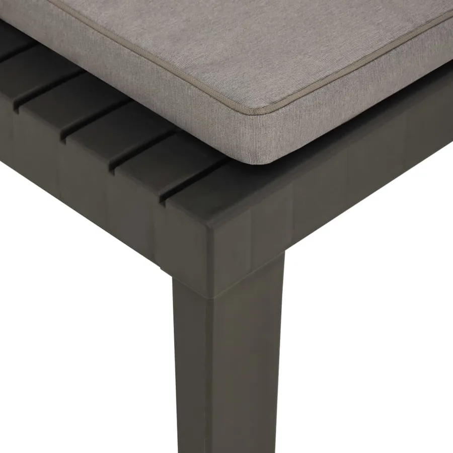 Salon de jardin 4 pcs avec coussins Plastique Gris - 17