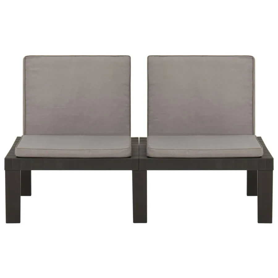 Salon de jardin 4 pcs avec coussins Plastique Gris - 8