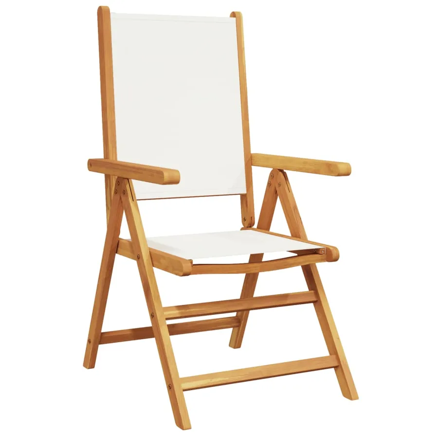 Chaises inclinables de jardin lot de 4 tissu et bois massif - 3