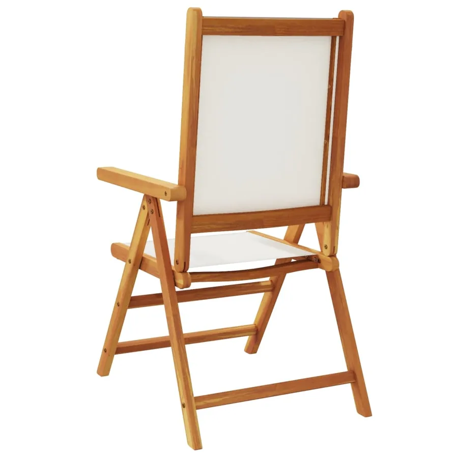 Chaises inclinables de jardin lot de 4 tissu et bois massif - 6