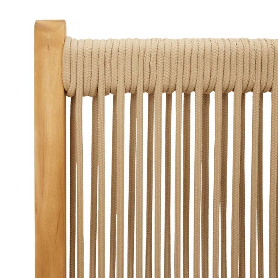 Ensemble à Manger de jardin 7pcs beige polypropylène et bois - 10