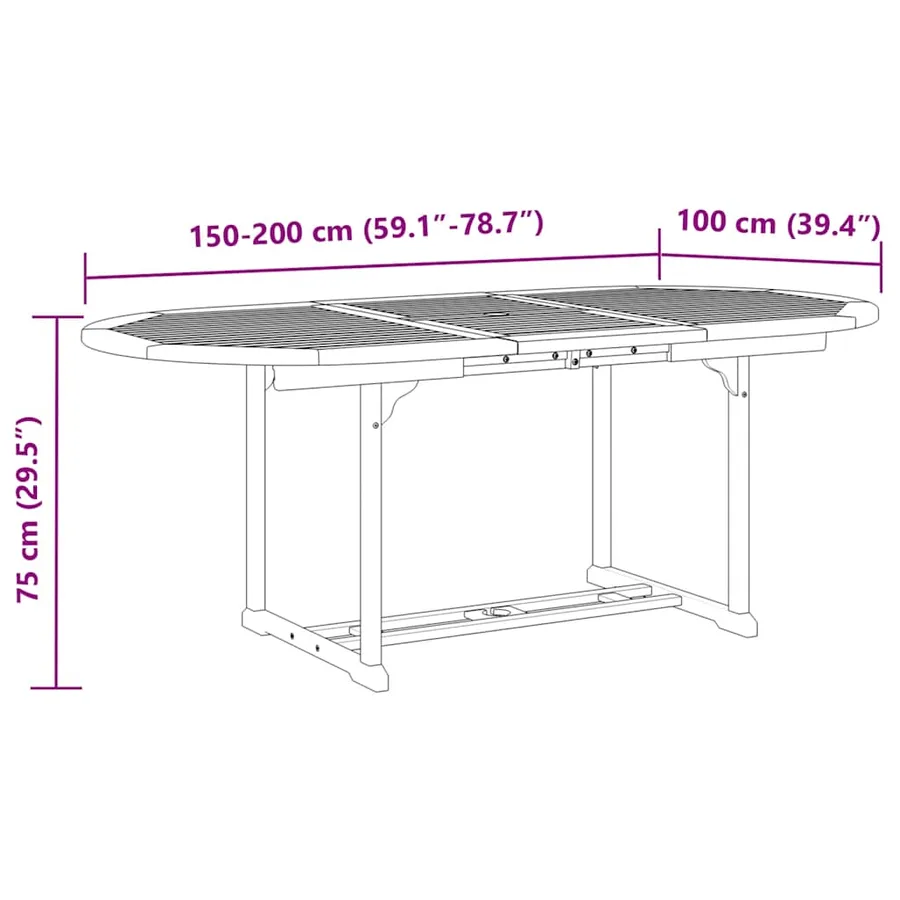 Ensemble à Manger de jardin 7pcs beige polypropylène et bois - 13