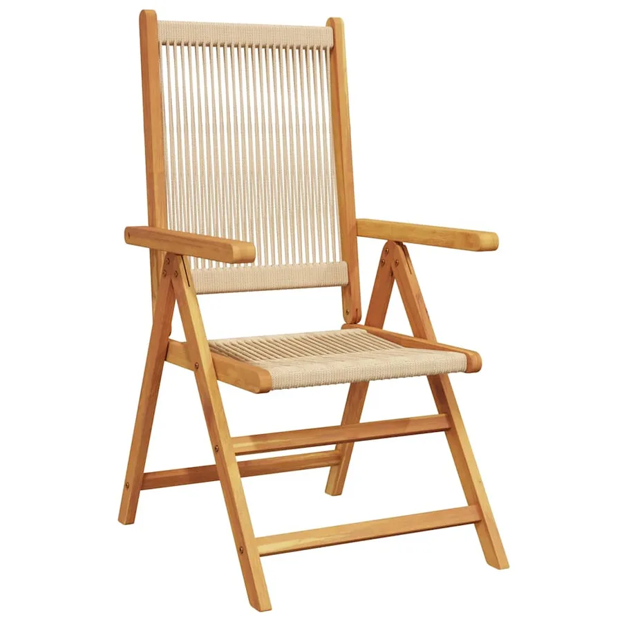 Ensemble à Manger de jardin 7pcs beige polypropylène et bois - 3