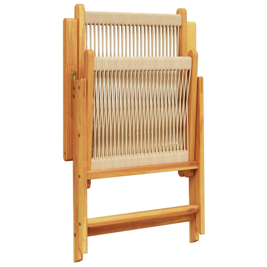 Ensemble à Manger de jardin 7pcs beige polypropylène et bois - 7