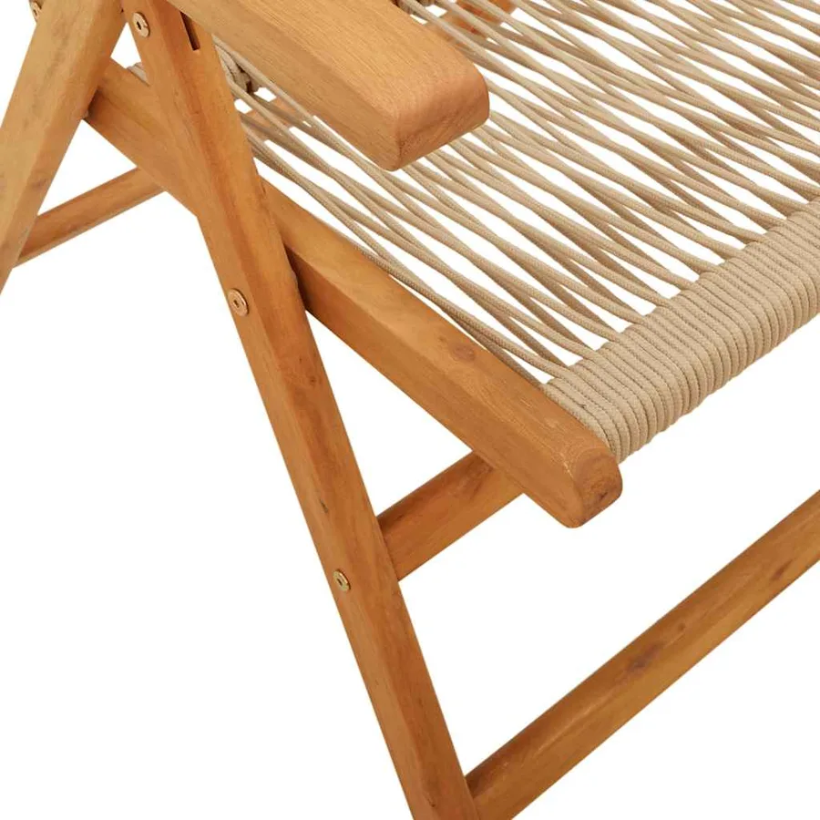 Ensemble à Manger de jardin 7pcs beige polypropylène et bois - 9