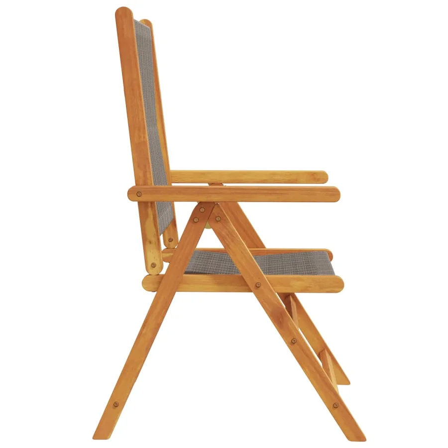 Chaises inclinables de jardin lot de 6 gris bois massif acacia - 5