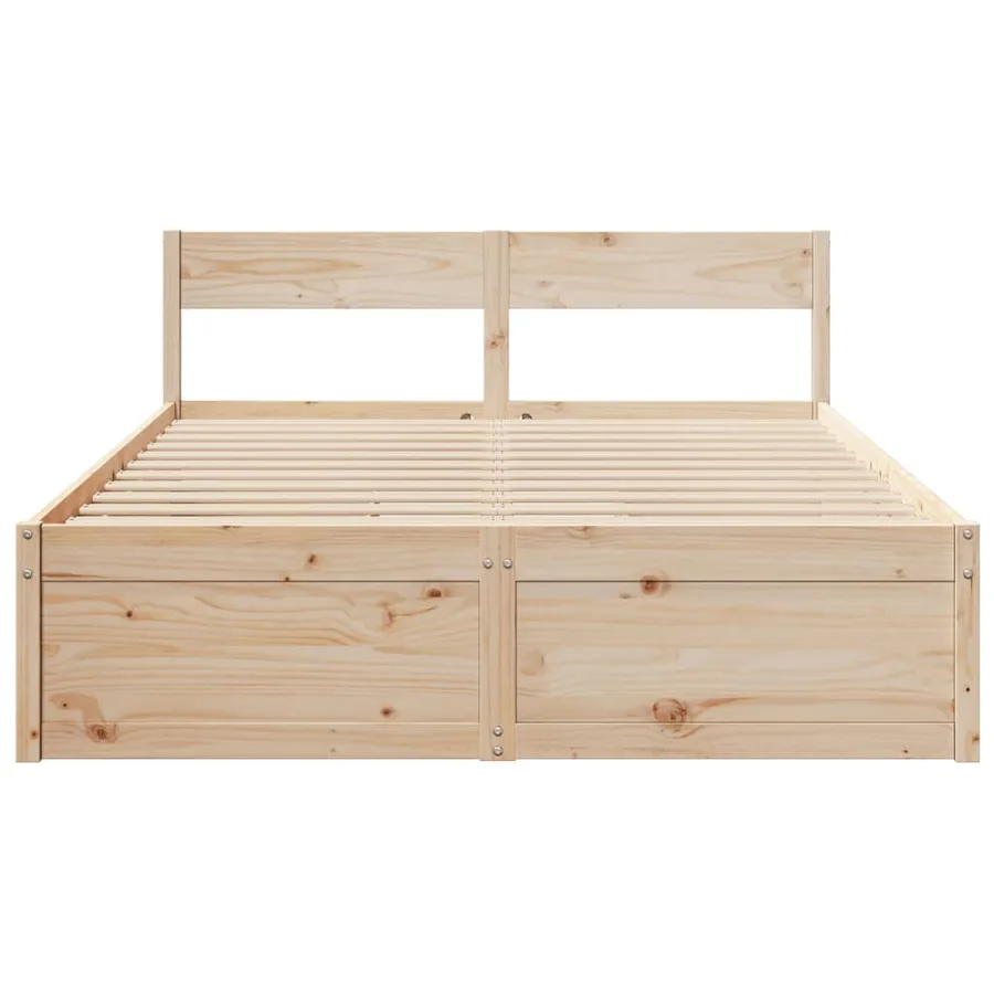 Cadre de lit sans matelas 140x200 cm bois massif de pin - 4