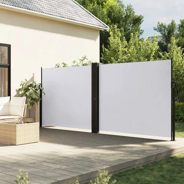 Auvent latéral rétractable blanc 160x600 cm