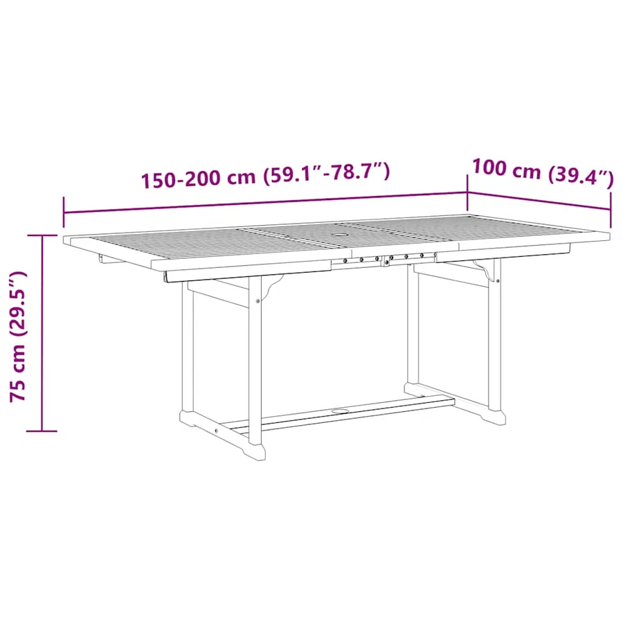 Ensemble à Manger de jardin 7 pcs beige polypropylène et bois - 13