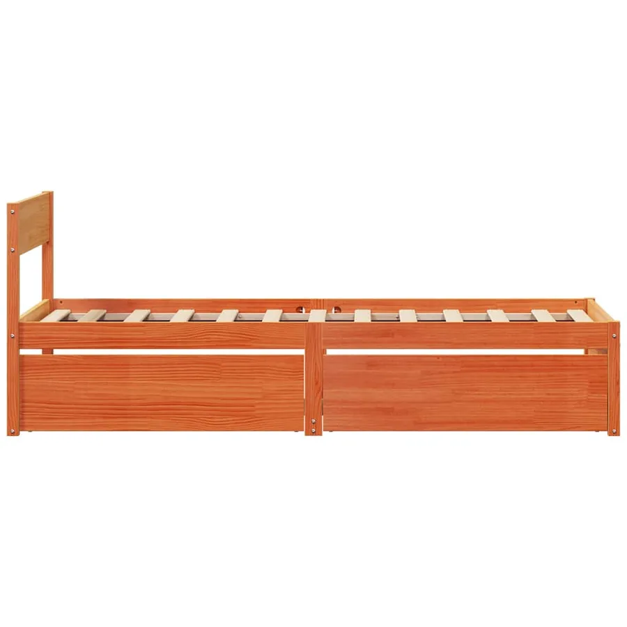 Cadre de lit sans matelas cire marron 90x200 cm bois pin massif - 5