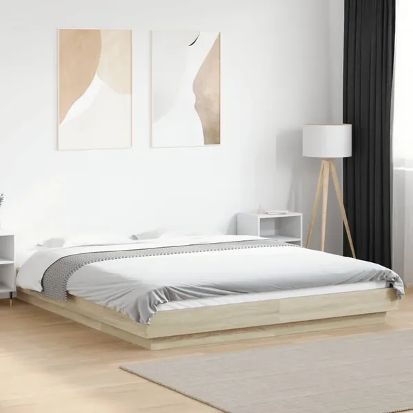 Cadre de lit avec lumières LED sans matelas 160x200 cm