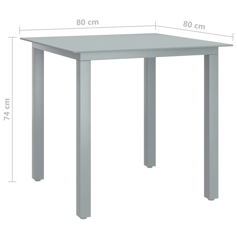 Ensemble à manger de jardin 5 pcs aluminium argenté et noir - 12