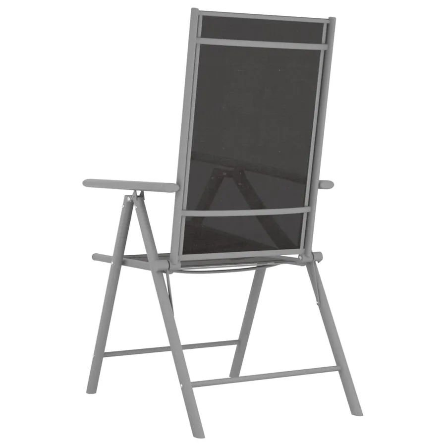 Ensemble à manger de jardin 5 pcs aluminium argenté et noir - 6