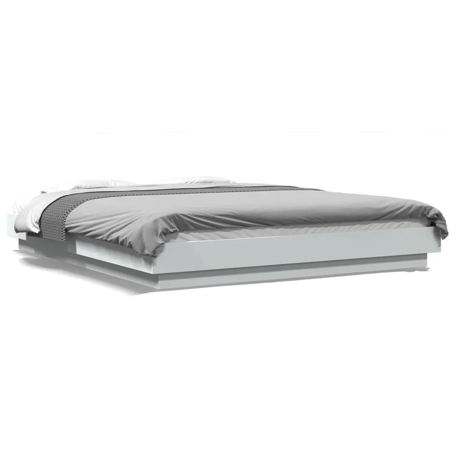 Cadre de lit avec lumières LED sans matelas blanc 160x200 cm - 2