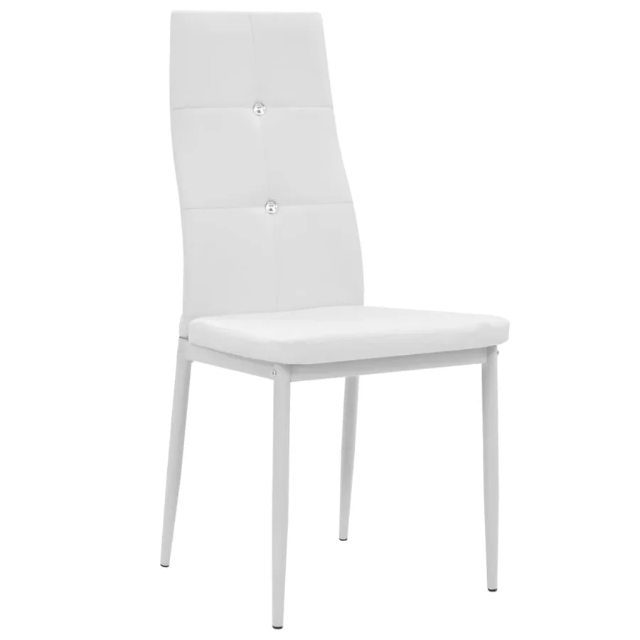 Chaises à manger lot de 6 blanc similicuir - 2
