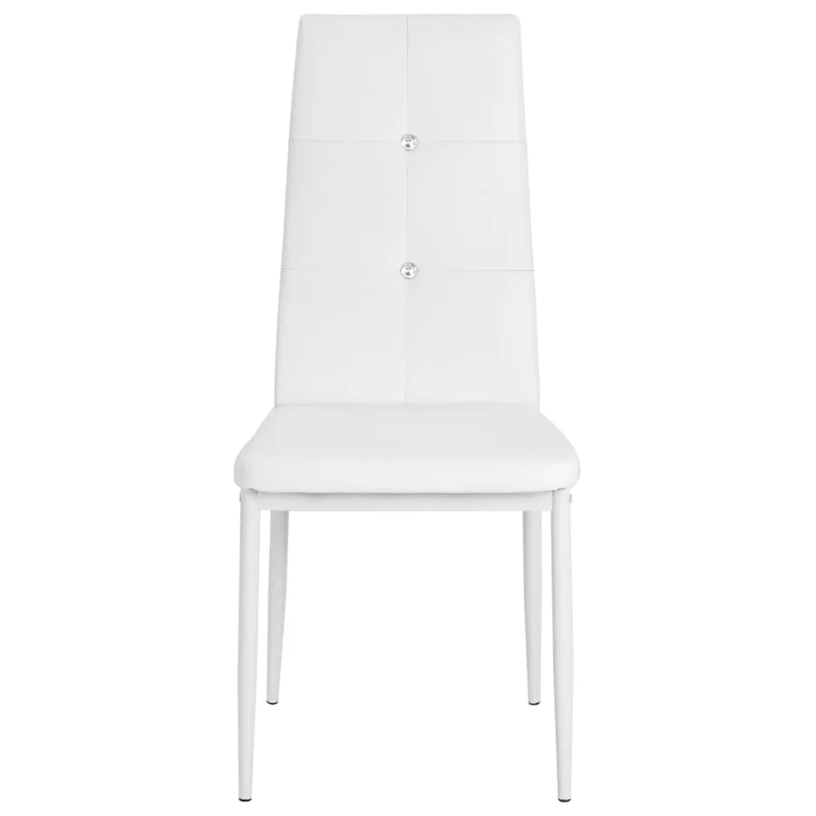 Chaises à manger lot de 6 blanc similicuir - 3