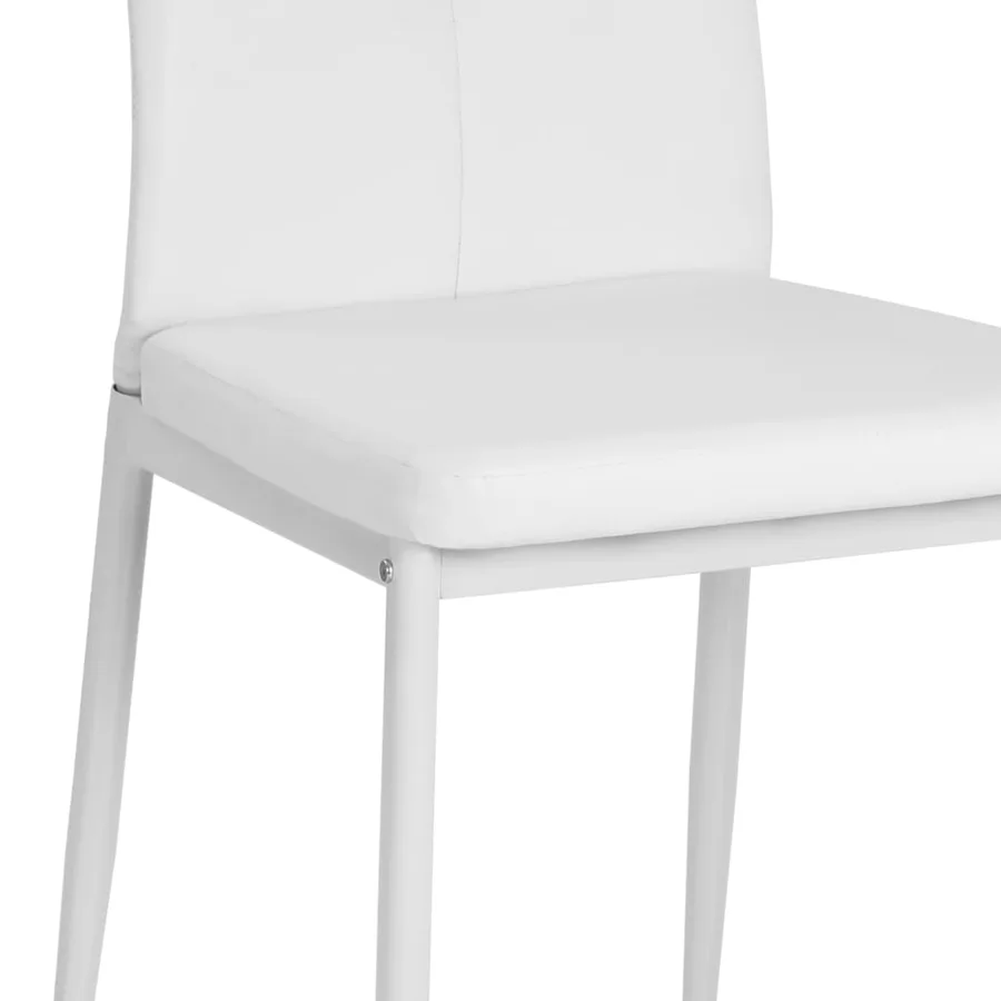 Chaises à manger lot de 6 blanc similicuir - 6