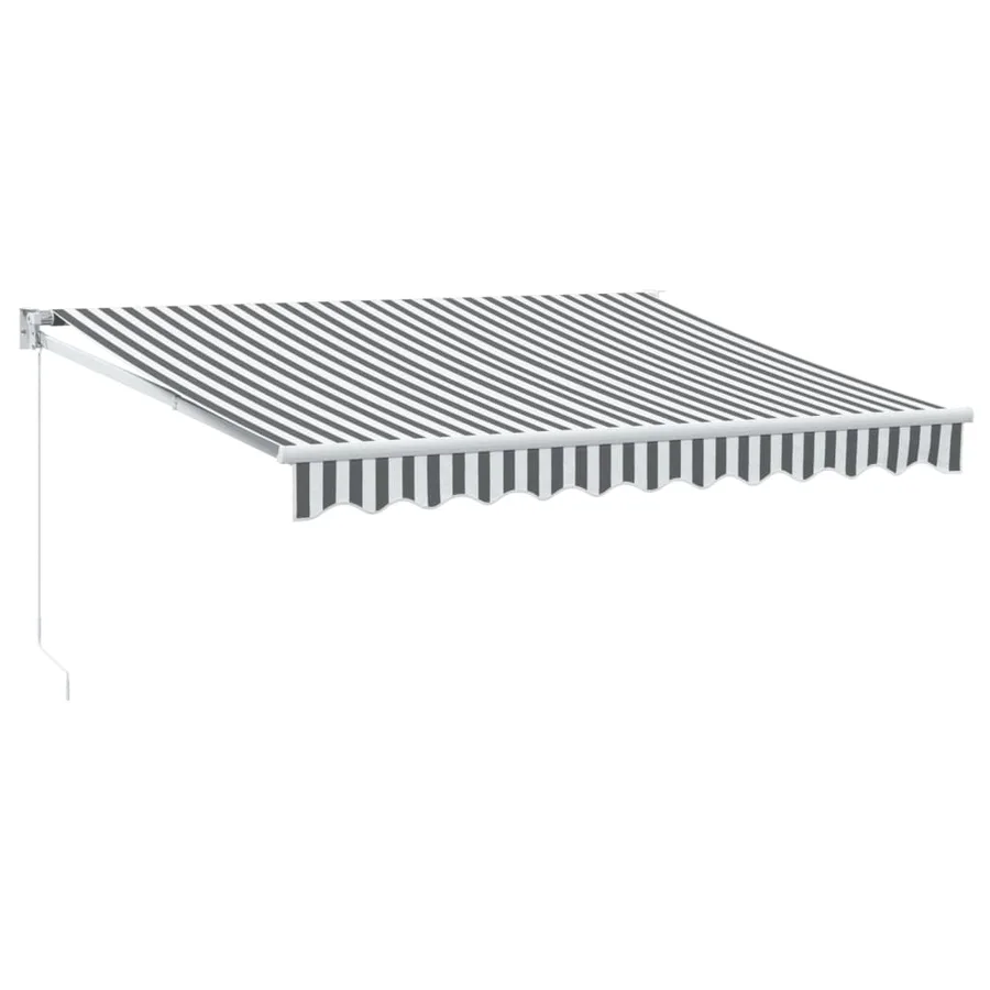 Auvent rétractable anthracite/blanc 3x2,5 m tissu et aluminium - 2