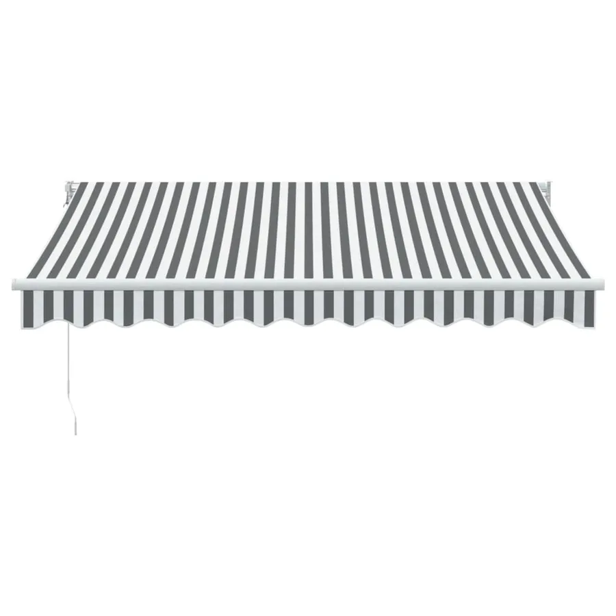 Auvent rétractable anthracite/blanc 3x2,5 m tissu et aluminium - 3