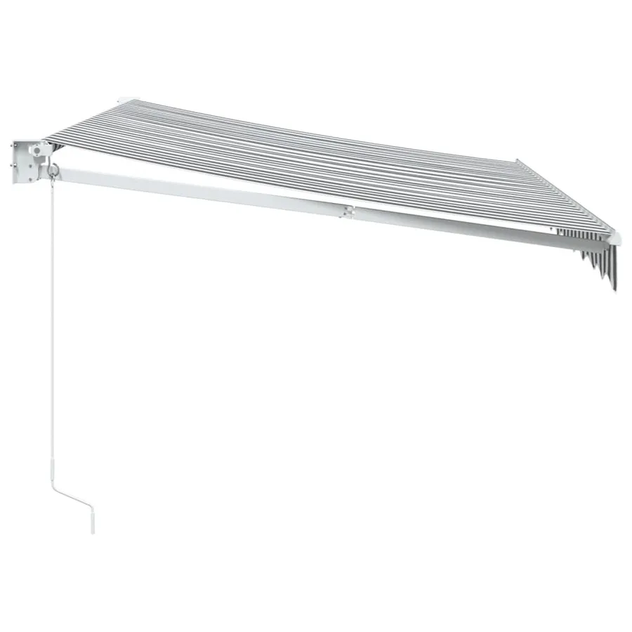 Auvent rétractable anthracite/blanc 3x2,5 m tissu et aluminium - 4