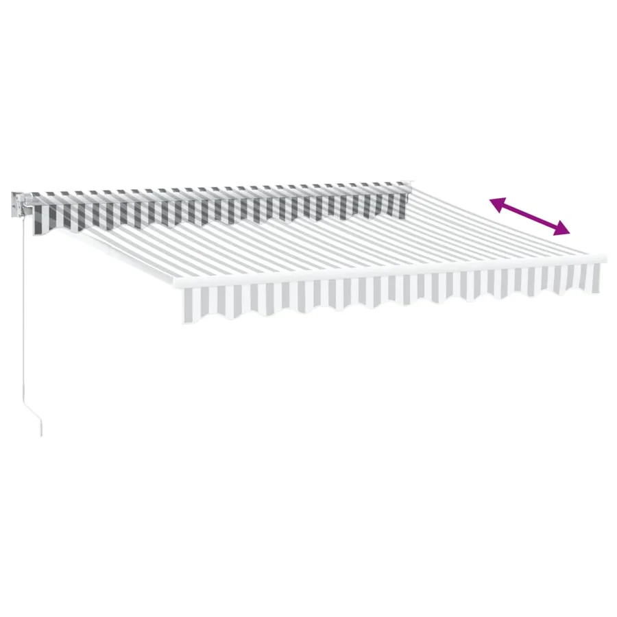 Auvent rétractable anthracite/blanc 3x2,5 m tissu et aluminium - 5